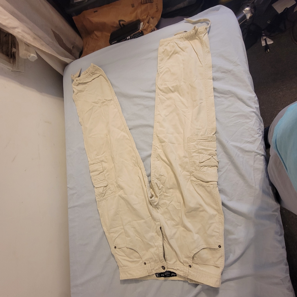Men's Casual Cream Cargo Pants